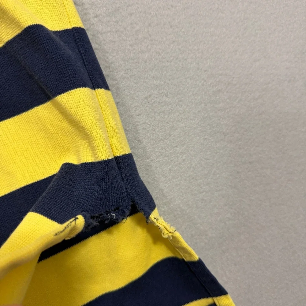 Vintage Polo Ralph Lauren Polo Men's XXL Yellow Blue Striped Short Sleeve Cotton
